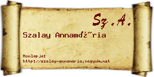 Szalay Annamária névjegykártya